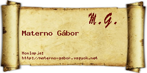 Materno Gábor névjegykártya